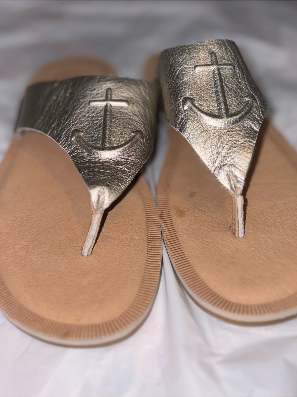 Sperry Top-Sider Seaport Leather Thong Sandal nautical anchor - Picture 4 of 9